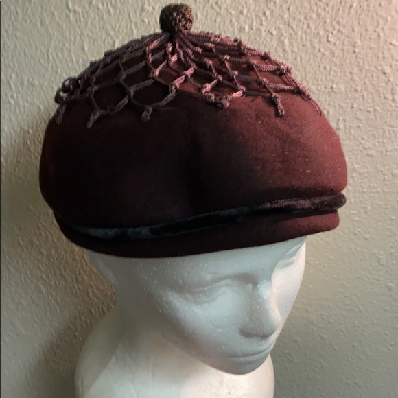 ✅ LEE BURY Hat Cap Beret Genuine Fur Felt Stylish True Vintage Rare Retro Brown - Picture 4 of 9